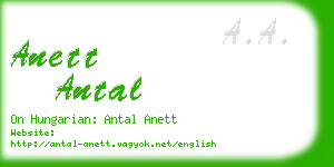 anett antal business card